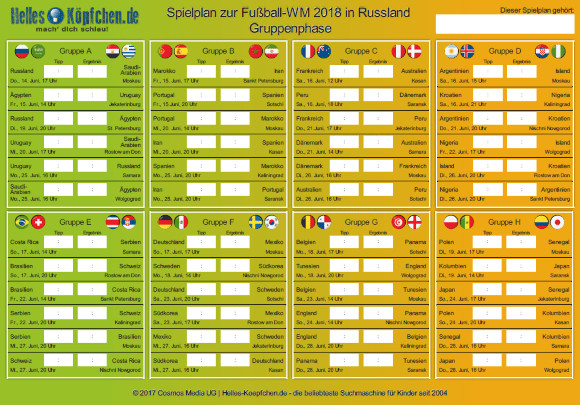 Tabelle Wm 2018
 Fußball WM 2018 Spielplan als PDF Datei zum Ausdrucken