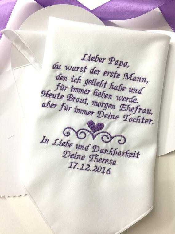 Taschentuch Hochzeit
 Deutsche Version Papa Hochzeit Taschentuch Vater der