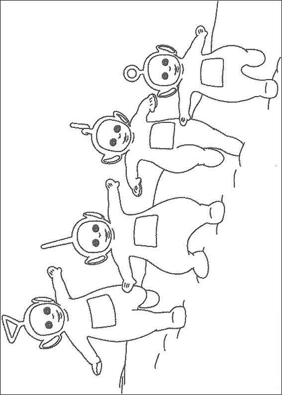 Teletubbies Ausmalbilder
 Dibujo para colorear Los 4 Teletubbies