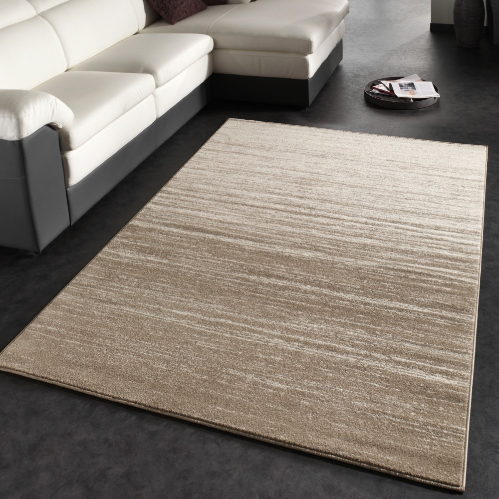 Teppich Beige
 Moderner Designer Teppich Kurzflor Flachflor Velours