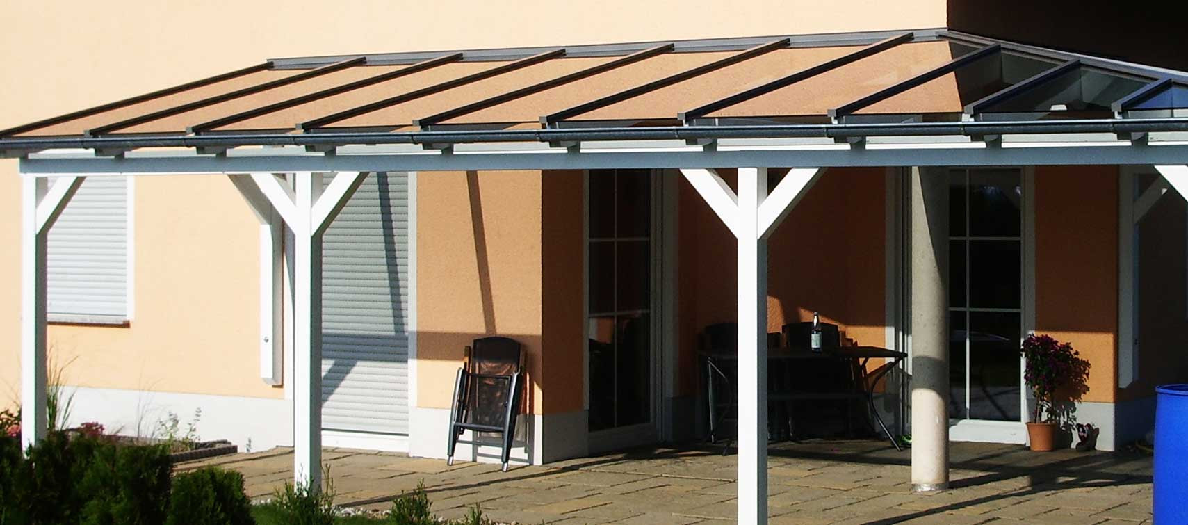 Terrasse Bauen
 Terrassenueberdachung selber bauen mit Glasdach