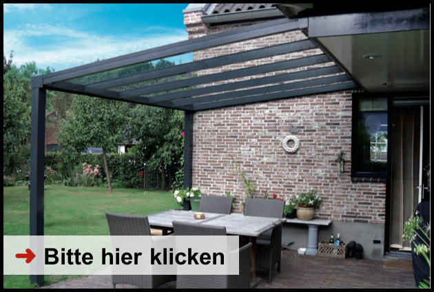 Terrassenüberdachung Alu Glas
 Terrassenüberdachung mit Glas · bequem bestellen