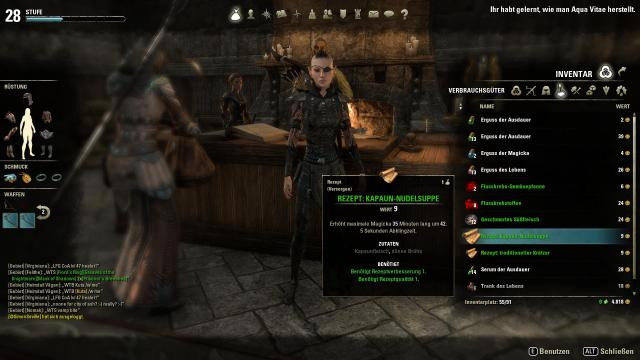 Teso Handwerk
 TESO Handwerk Lecker essen in Tamriel der Versorger