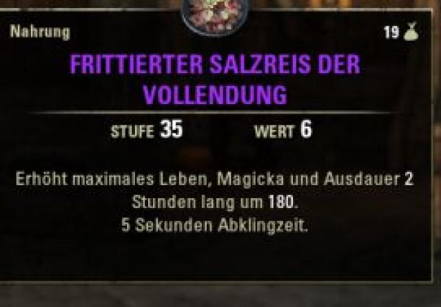 Teso Handwerk
 TESO Handwerk Lecker essen in Tamriel der Versorger