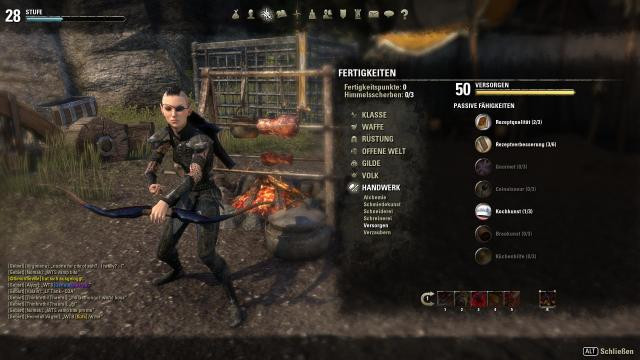 Teso Handwerk
 TESO Handwerk Lecker essen in Tamriel der Versorger