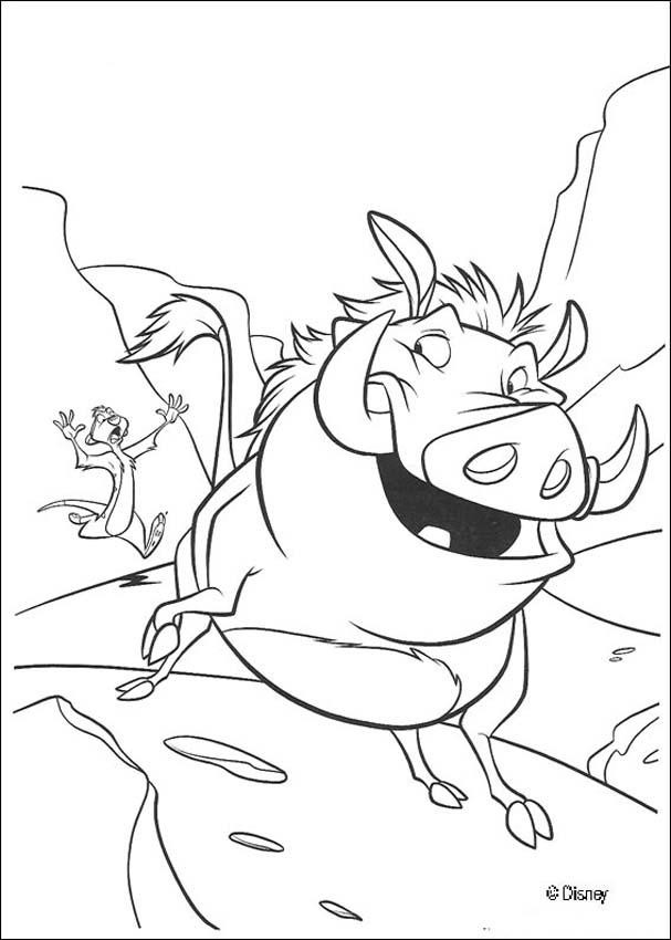 Timon Und Pumbaa Ausmalbilder
 Timon und pumbaa rennen zum ausmalen de hellokids