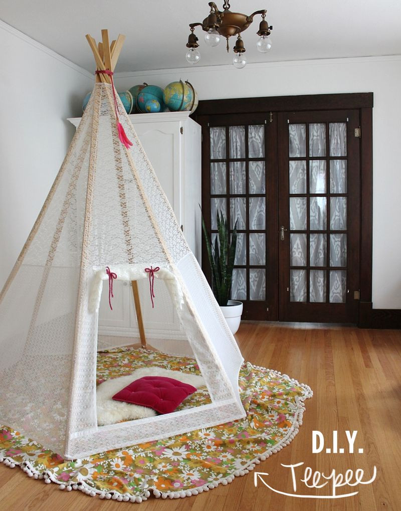Tipi Diy
 Make Your Own Play Teepee – A Beautiful Mess