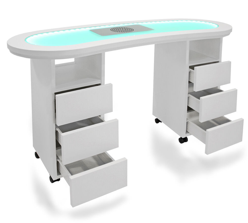 Tisch Mit Led Beleuchtung
 STUDIOTISCH NAGEL TISCH MANIKÜR TISCH MIT LED BELEUCHTUNG
