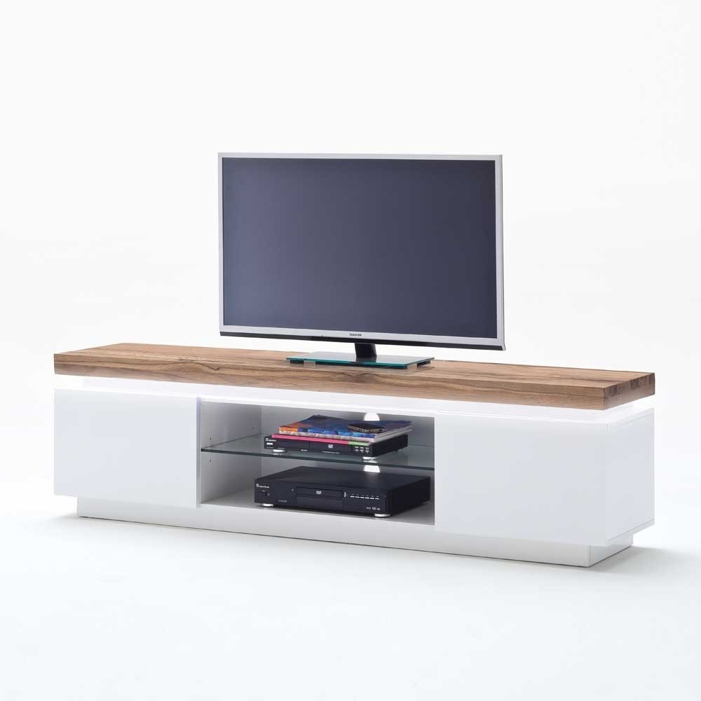 Tisch Mit Led Beleuchtung
 TV Tisch Stijn mit Wildeiche Massivholz und LED Beleuchtung