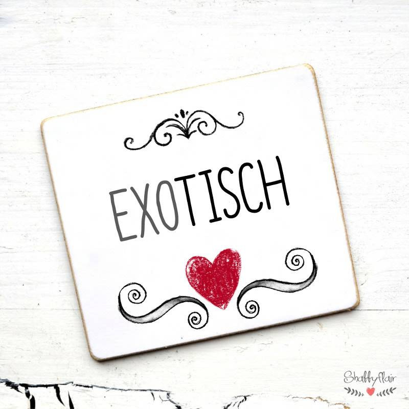 Tischnamen Hochzeit
 Hochzeit Tischnamen Schild EXOTISCH