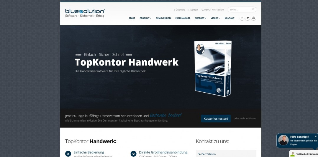 Topkontor Handwerk
 Neu TopKontor Handwerk mit eigener Internetseite blue