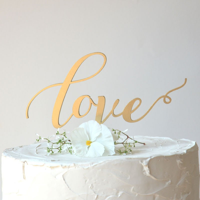 Tortenstecker Hochzeit
 Tortenstecker "Love" in Gold Hochzeit Torte & Bar