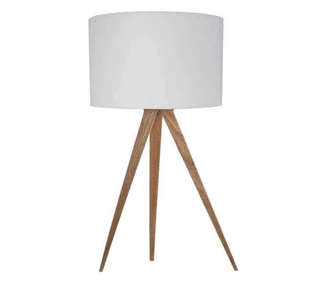 Tripod Lampe
 Lampe design Tripod en bois avec abat jour blanc ou noir