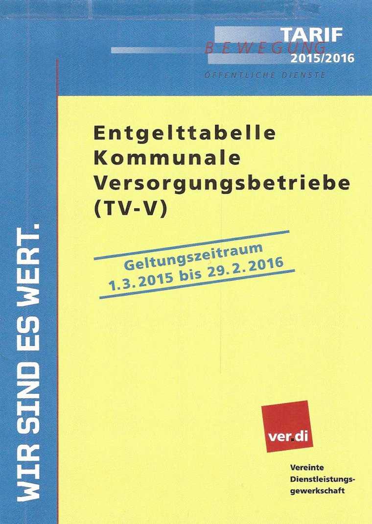 Tvv Tabelle
 ver di – Entgelttabellen