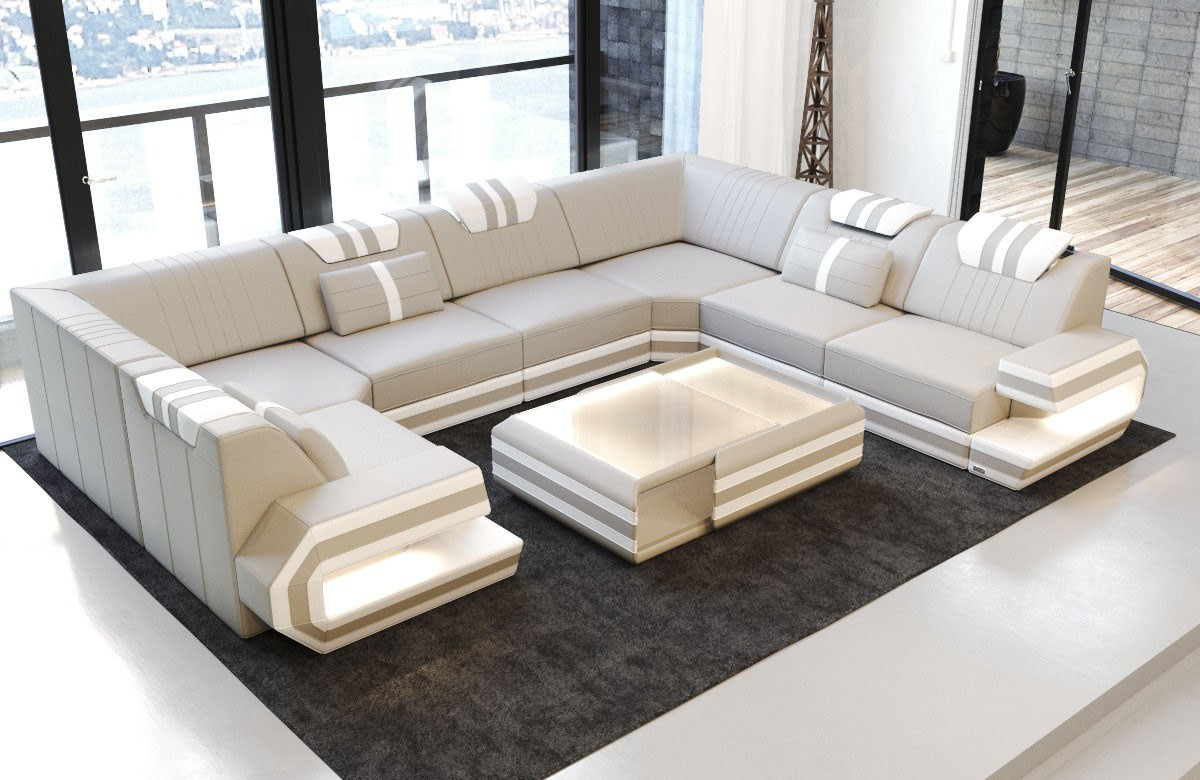 U Sofa
 Luxury Sectional Sofa San Antonio U Shape with LED and USB