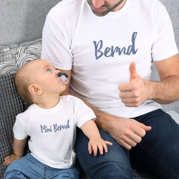 Vater Geschenke
 Vater und Sohn T Shirts in weiß mit Wunschtext