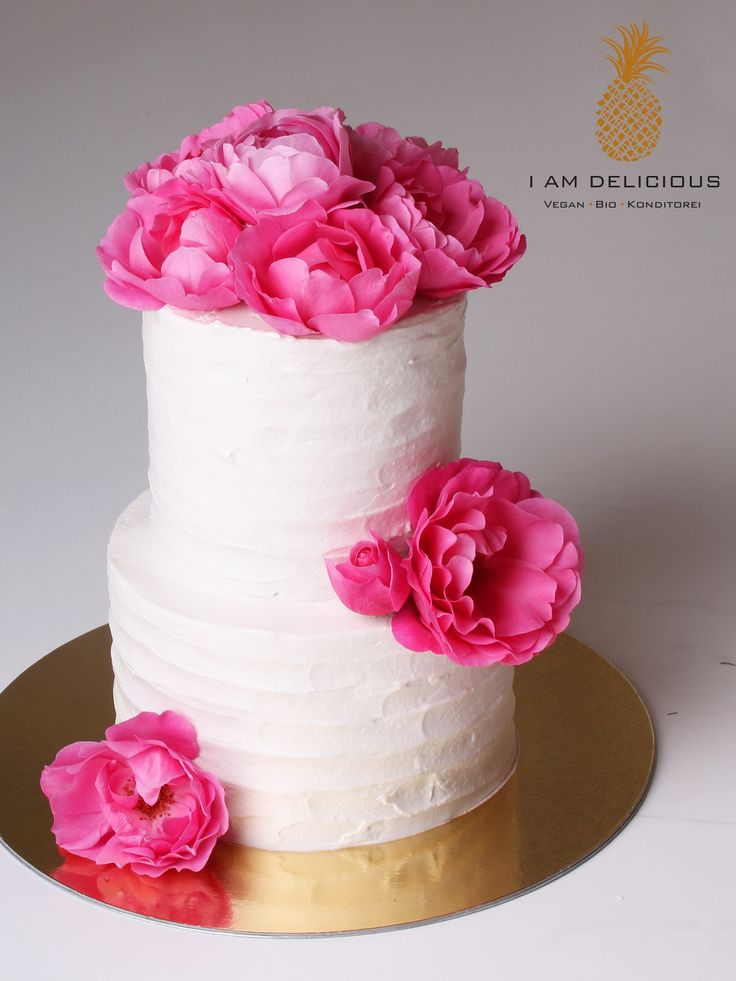 Vegane Hochzeitstorte
 Pink Rose Cake Die wunderschöne zweistöckige vegane