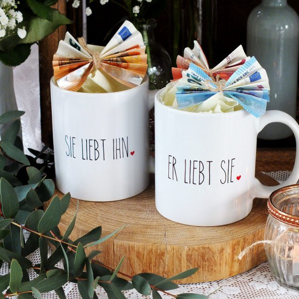 Verpackungsideen Für Geldgeschenke Zur Hochzeit
 Kaffeebecher Set Liebe online kaufen