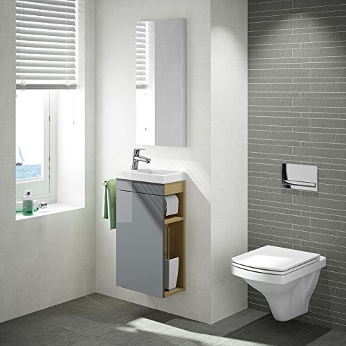 Waschbecken Mit Unterschrank Gäste Wc
 Gäste WC Badmöbel Set WT Waschbecken mit Unterschrank in