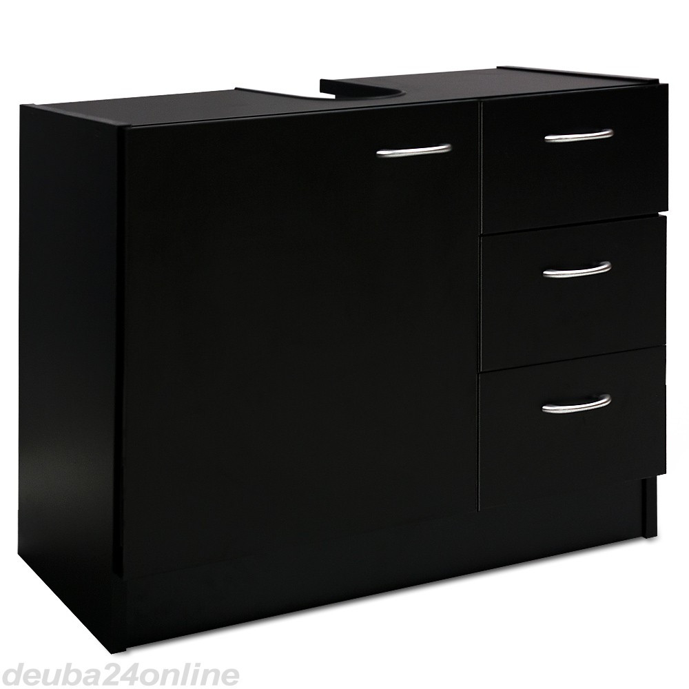 Waschbeckenunterschrank Mit Schubladen
 Waschbeckenunterschrank mit 3 Schubladen schwarz Zum