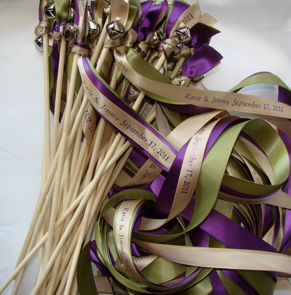 Wedding Wands Diy
 50 Wedding Wands Personalized Summer Winter ribbon Sticks