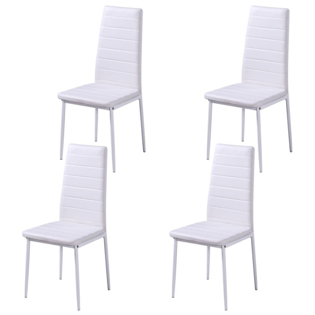 Weiße Stühle
 Esszimmerset 4 Weiße Stühle 1 Tisch Zeitgemäßes Design