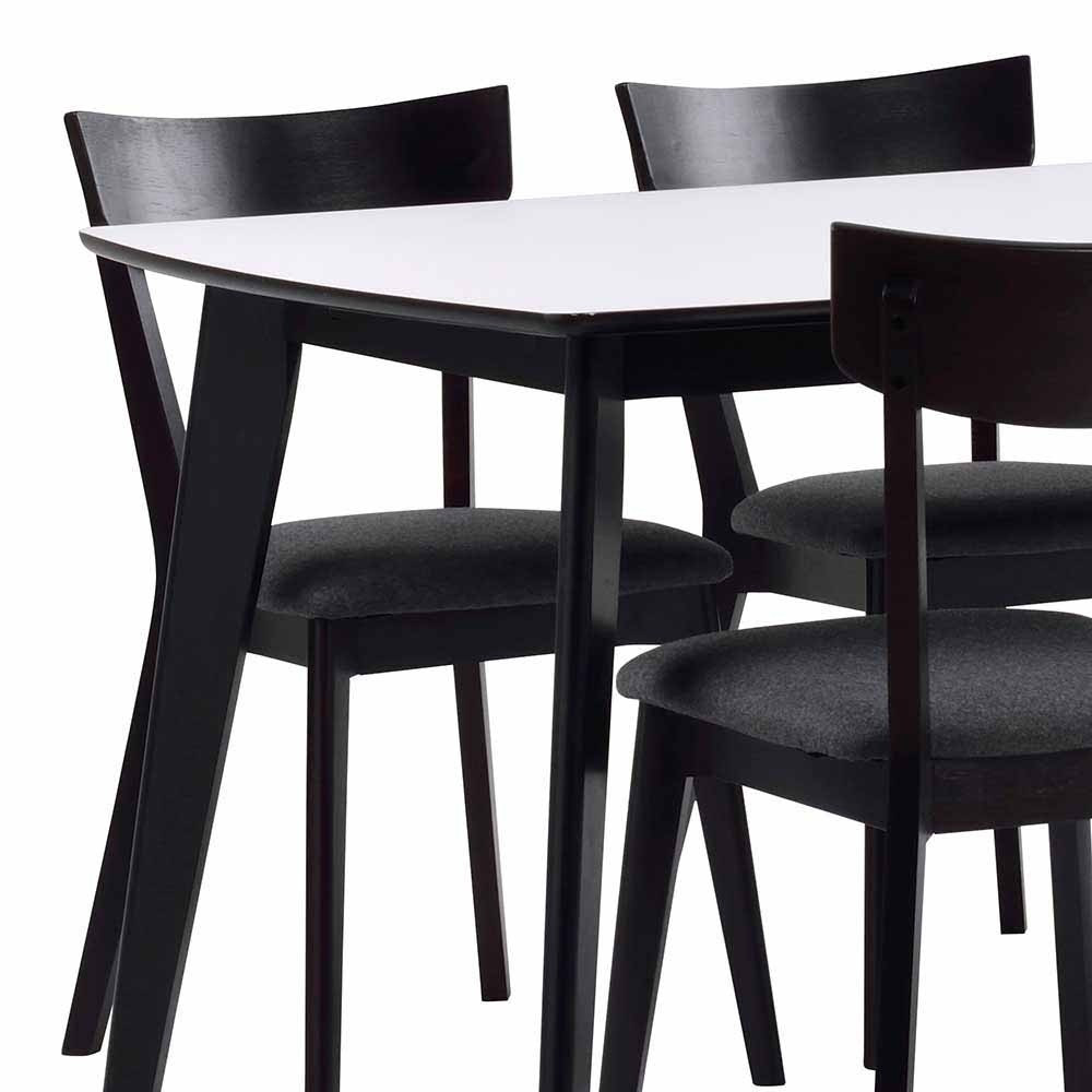 Weißer Esstisch
 Schwarz Weißer Esstisch mit Stühlen moderner Retro Look