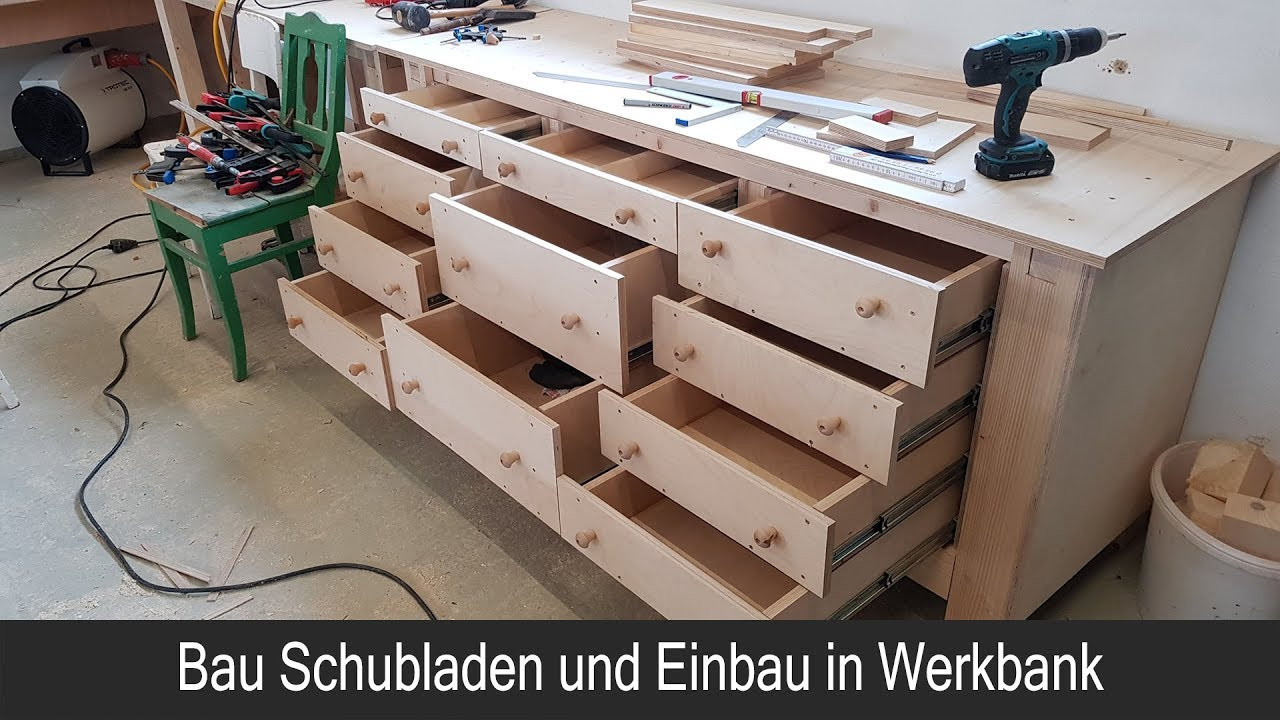 Werkbank Diy
 DIY Werkbank Schubladeneinbau und Schubladenbau mit