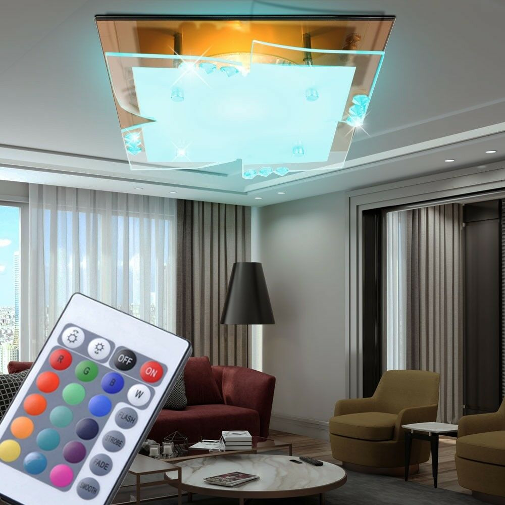 Wohnzimmer Leuchte
 7 Watt RGB LED Decken Spiegel Kristall Wohnzimmer Leuchte