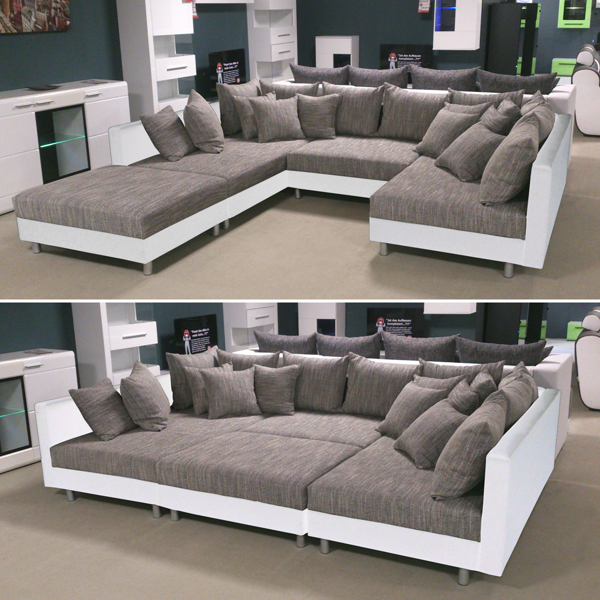 Xxl Couch
 Wohnlandschaft Claudia Ecksofa Couch XXL Sofa mit Ottomane