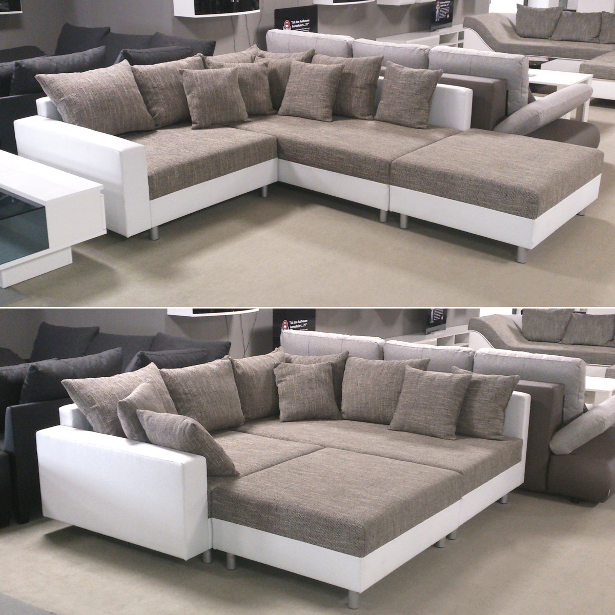 Xxl Couch
 Wohnlandschaft Claudia Ecksofa Couch XXL Sofa mit Ottomane