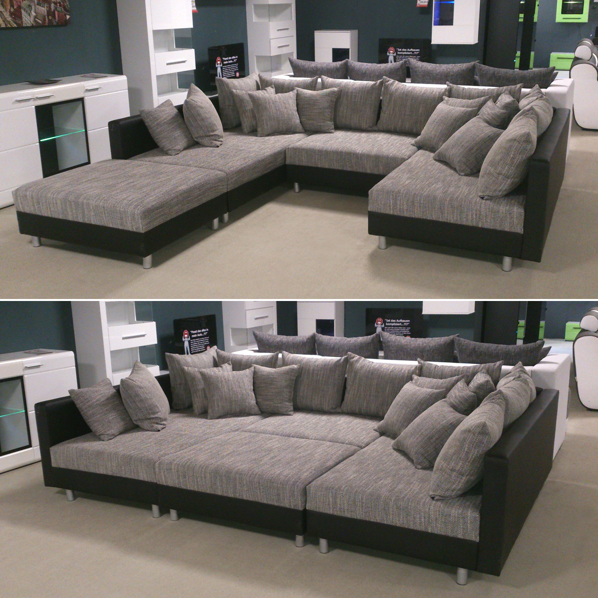 Xxl Couch
 Wohnlandschaft Claudia Ecksofa Couch XXL Sofa mit Ottomane