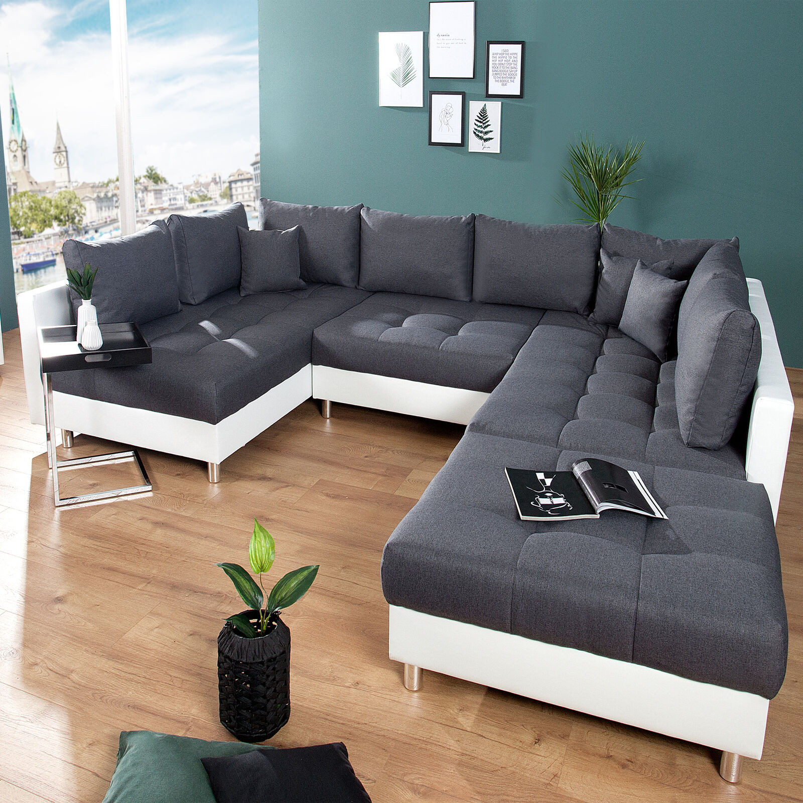 Xxl Couch
 XXL Wohnlandschaft KENT 305 cm inkl Hocker Couch Sofa U