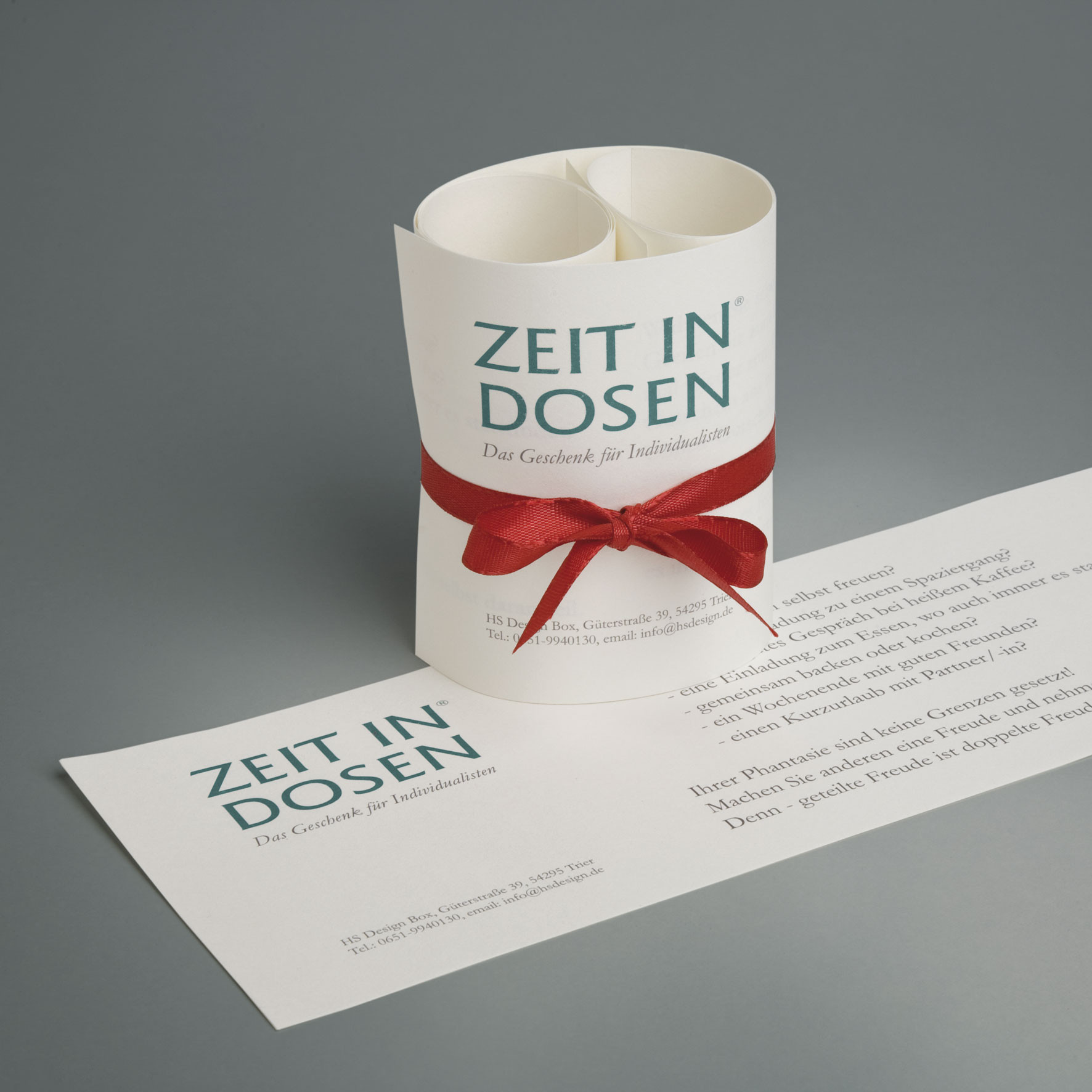 Zeit Geschenke
 Geschenke Zeit in Dosen mit Geschenkgutscheinen