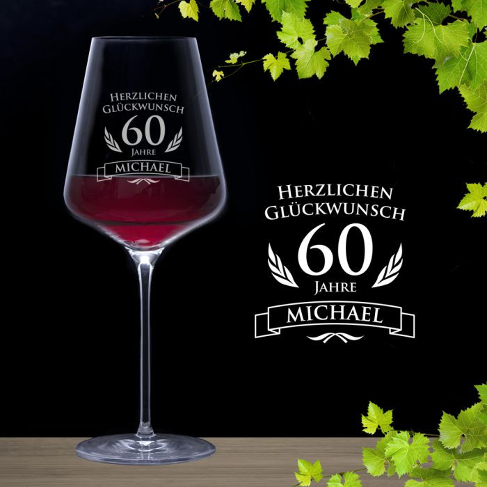 Zum 60 Geburtstag Geschenke
 Weinglas zum 60 Geburtstag eigenes Weinglas mit