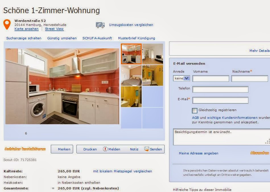 1 Zimmer Wohnung Hamburg
 wohnungsbetrug 1 Zimmer Wohnung Oskar von