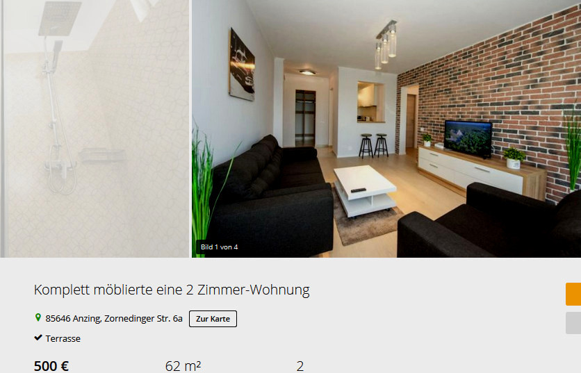 1 Zimmer Wohnung Hamburg
 Möblierte 1 Zimmer Wohnung Hamburg