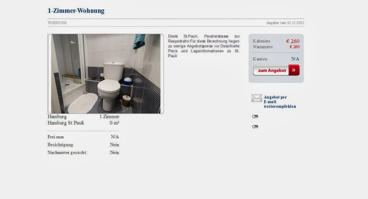 1 Zimmer Wohnung Hamburg
 wohnungsbetrug auf Freeler 1 Zimmer Wohnung