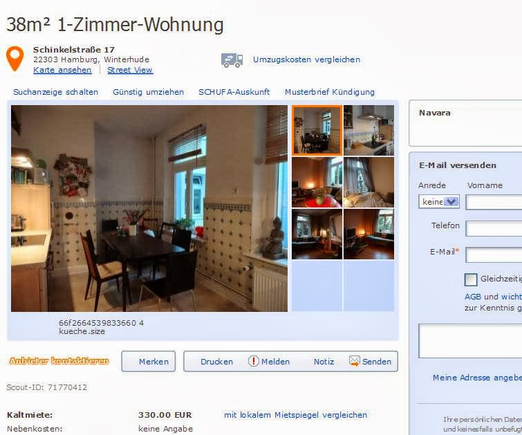 1 Zimmer Wohnung Hamburg
 wohnungsbetrug 38m² 1 Zimmer Wohnung