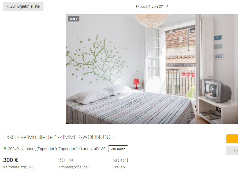 1 Zimmer Wohnung Hamburg
 wohnungsbetrug david maur web Exklusive