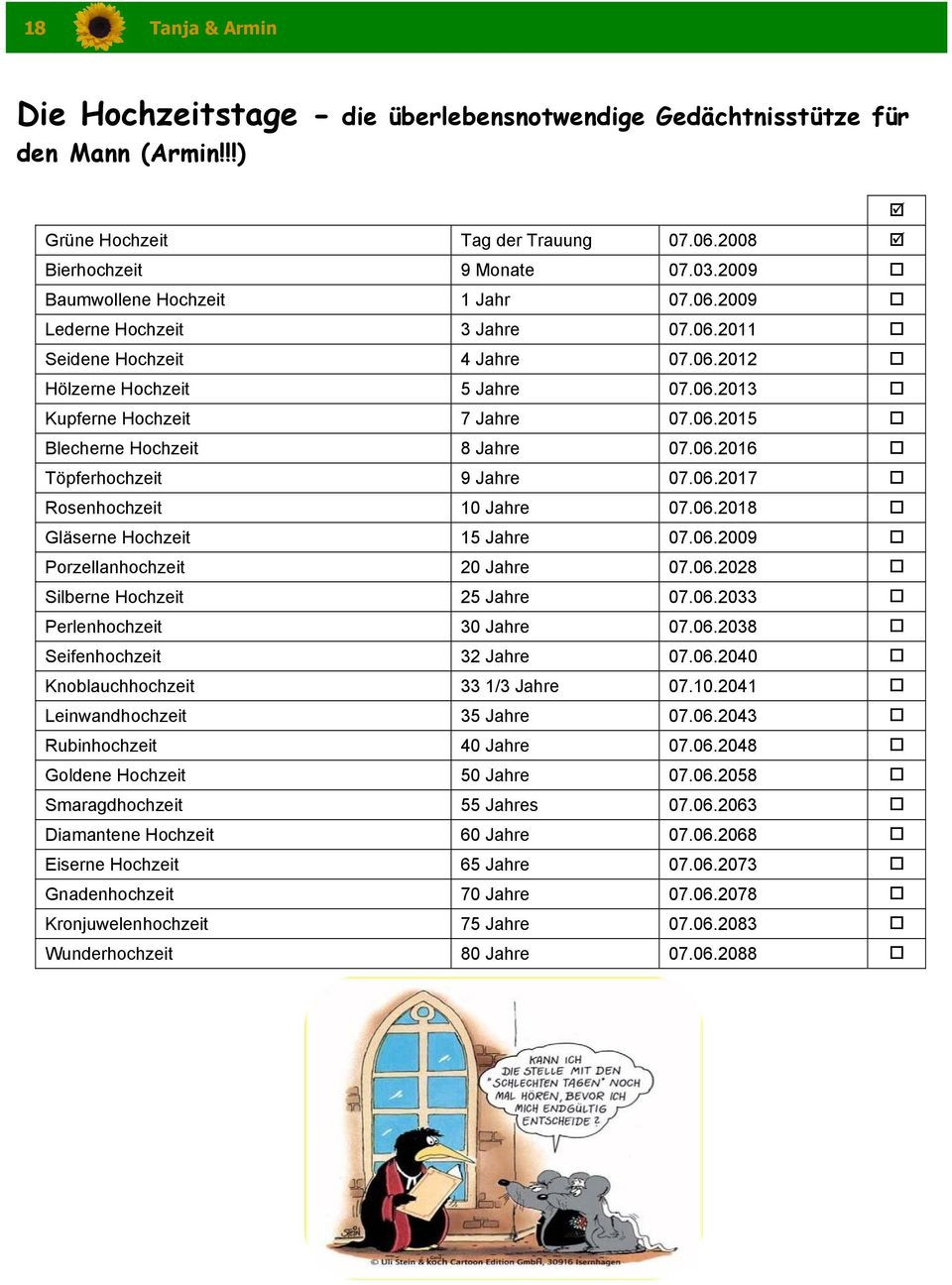 15 Jahre Hochzeit
 Die erste Göttliche Hochzeitszeitung PDF