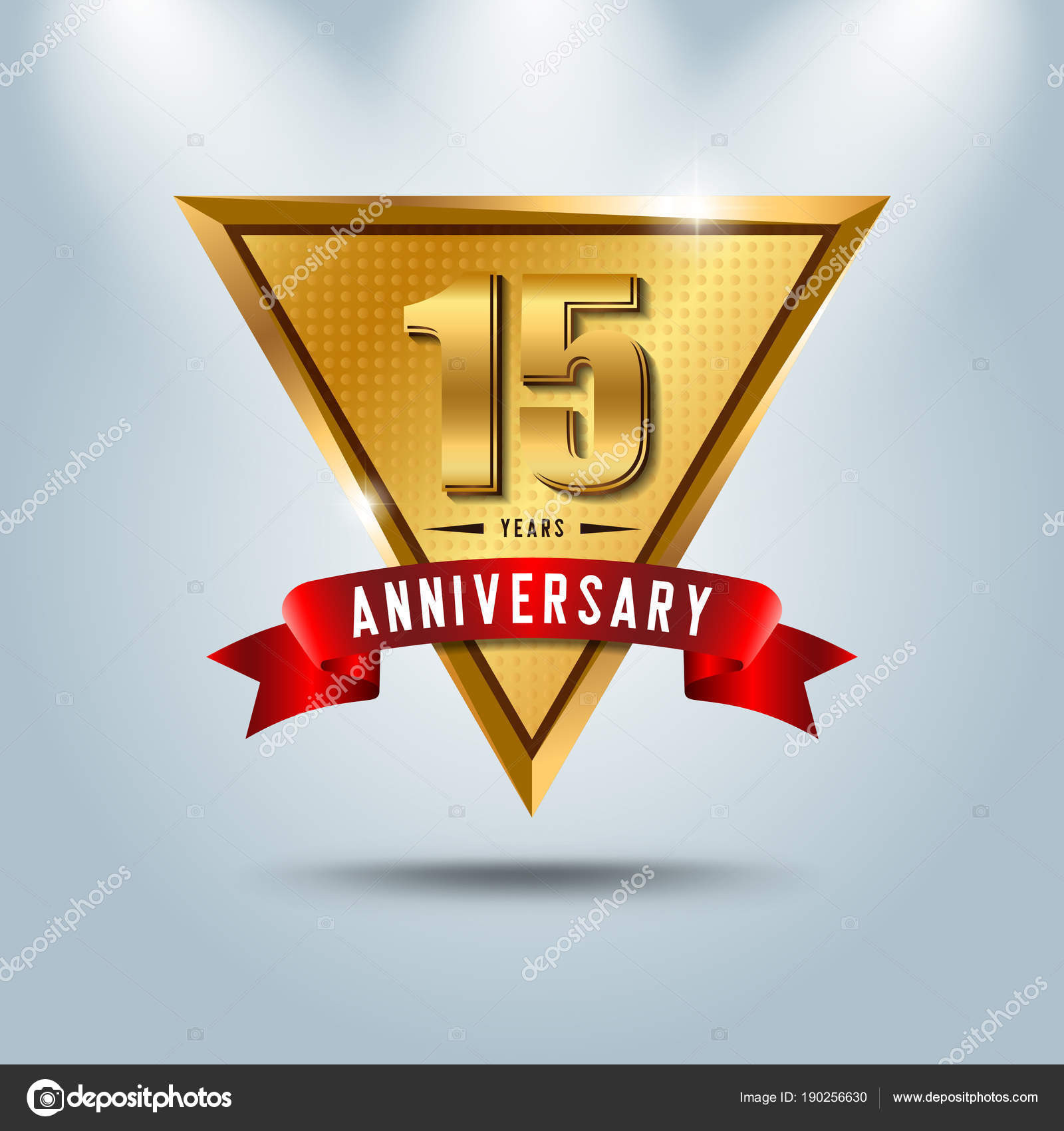 15 Jahre Hochzeit
 15 Jahre Jubiläum Feier Logo Goldene Hochzeit Emblem mit