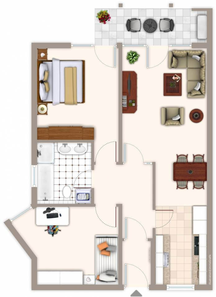 2 3 Zimmer Wohnung
 3 Zimmer Wohnung mit Balkon und 2 Stellplätzen in Bessungen