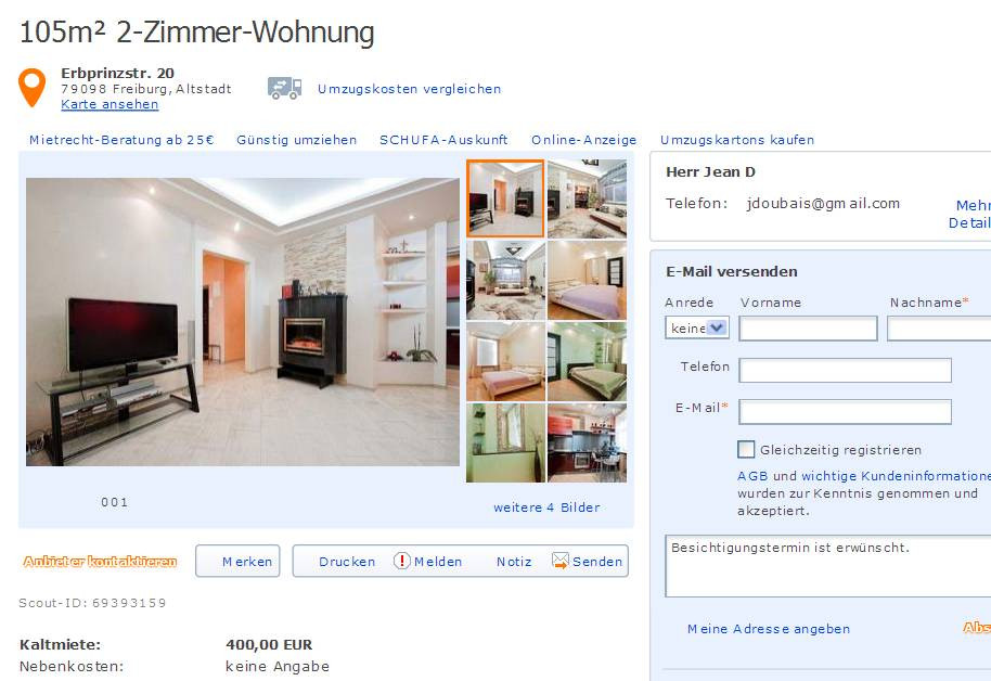 2 Zimmer Wohnung Freiburg
 doubaisjean gmail jdoubais gmail jean