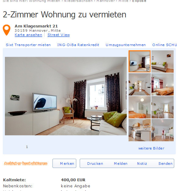 2 Zimmer Wohnung Hannover
 wohnungsbetrug bachmann a email 2 Zimmer