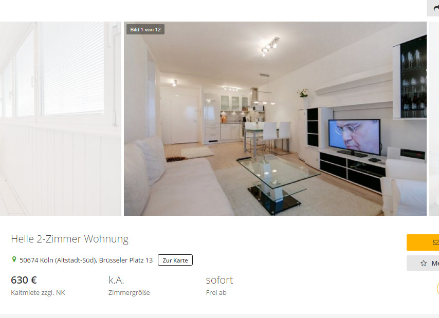 2 Zimmer Wohnung Köln
 wohnungsbetrug c walter 78 web Helle 2