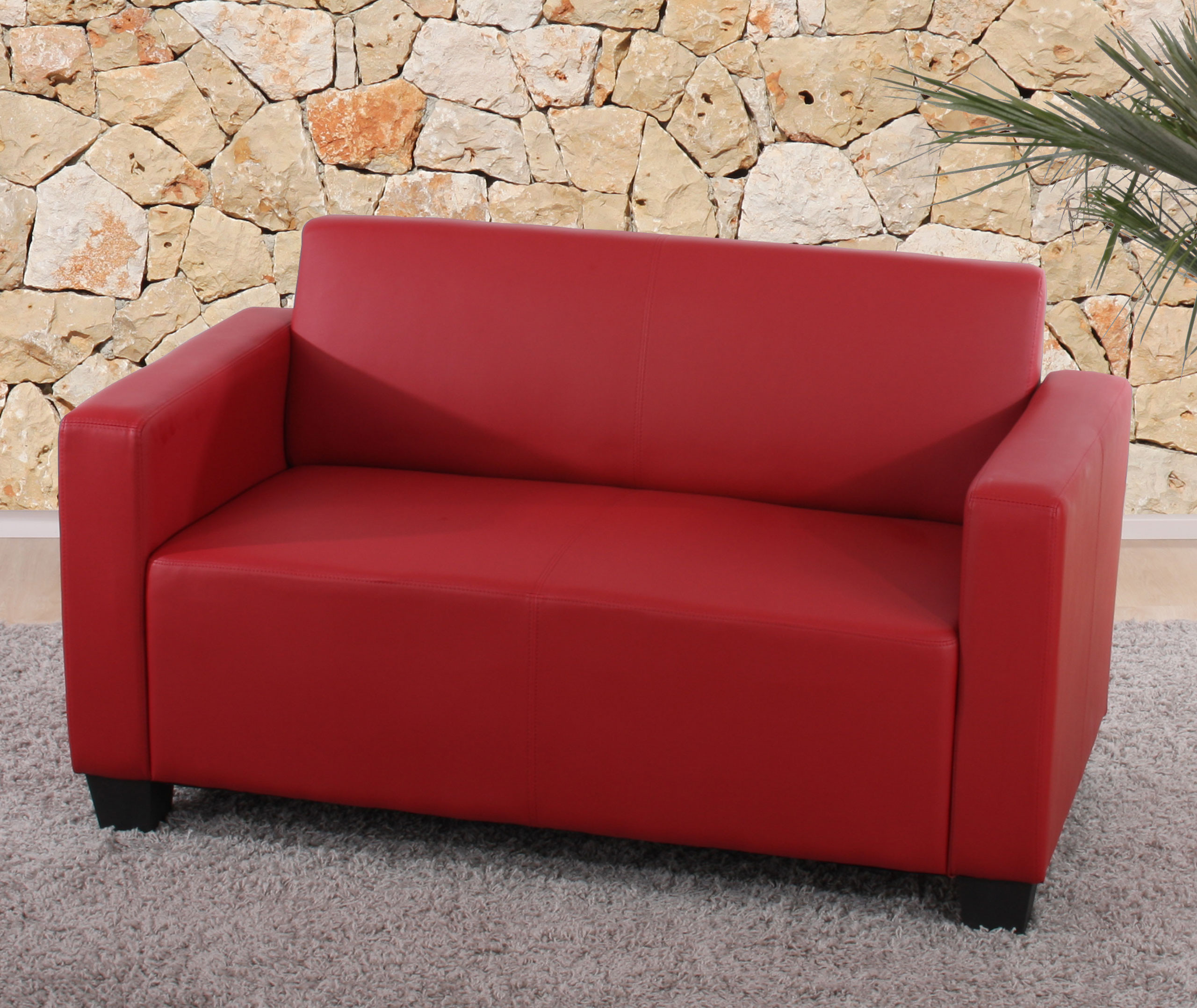 2er Sofa
 Modular 2er Sofa Couch Lyon Loungesofa Kunstleder rot