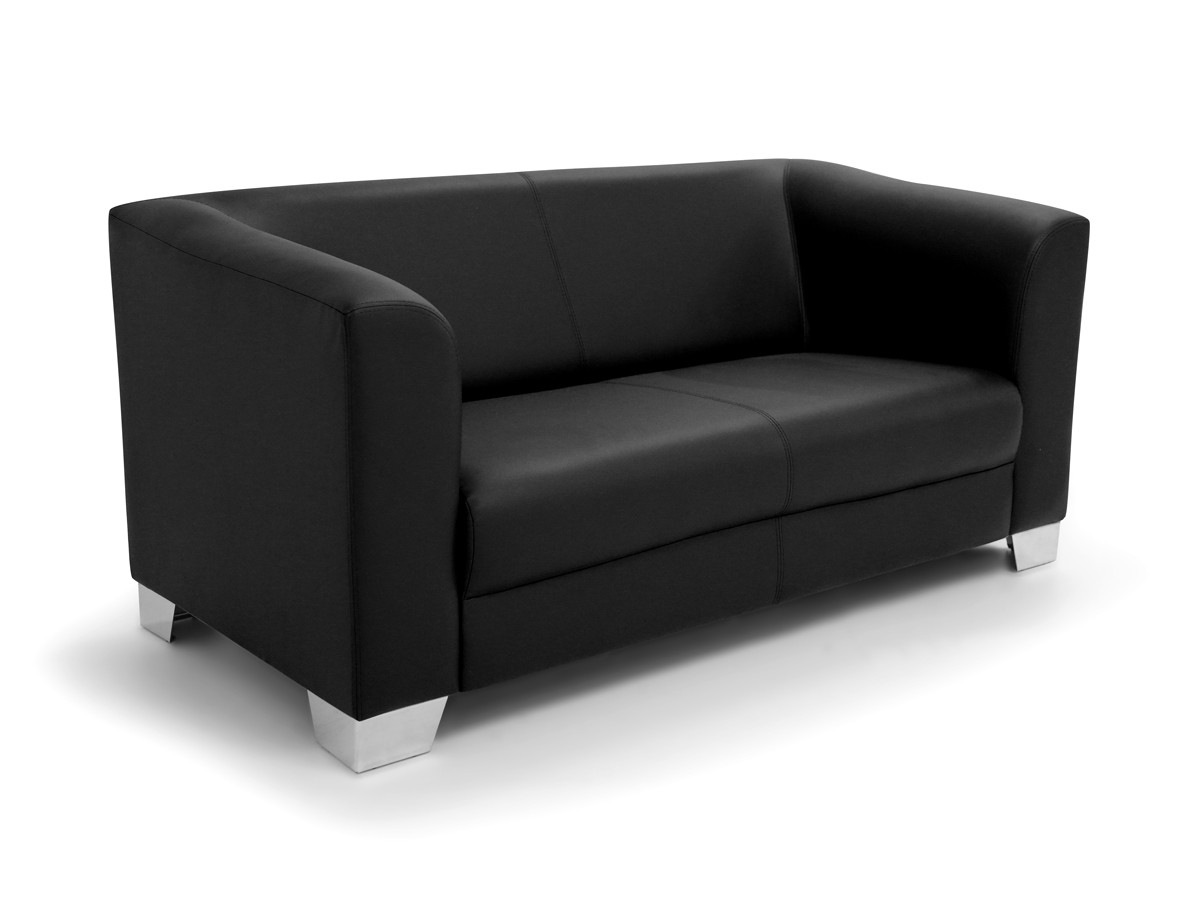 2er Sofa
 CHICAGO 2er Sofa Ledersofa schwarz