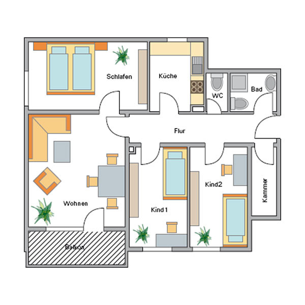 3 4 Zimmer Wohnung
 4 Zimmer Wohnung mit 80 30 m² GWH Parksiedlung