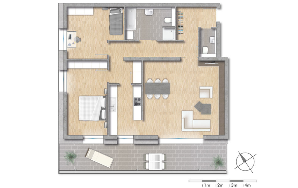 3 4 Zimmer Wohnung
 Quadrat4 Leben in der Stadt